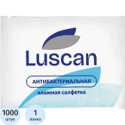 Салфетки влажные Luscan антибактериальные в саше 15х17см 1000шт/уп