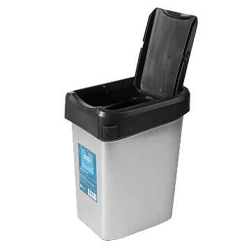 Мусорное ведро Metro Professional 10л, черный металлик, 25x20x35см