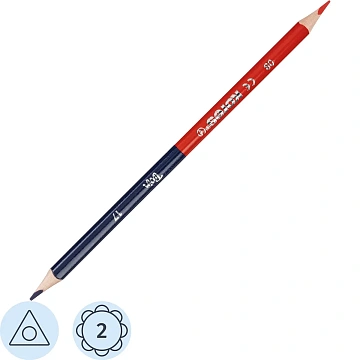 Карандаши цветные 2цв 3-гран,двустор Kores 94871.01