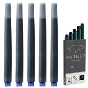 Картриджи чернильные PARKER 'Cartridge Quink', КОМПЛЕКТ 5 штук, черные, 1950382
