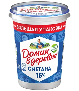 Сметана Домик в деревне ГОСТ 15%, 450г