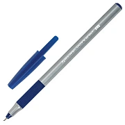 Ручка шариковая с грипом BRAUBERG 'i-STICK POINT', СИНЯЯ, корпус серый, игольчатый узел 0,7 мм, линия письма 0,35 мм, 144021