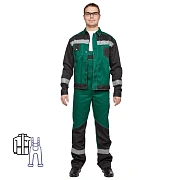 Костюм летний муж л21-КПК зел/чер (р.48-50) 170-176 (серия Л)