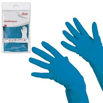 Перчатки VILEDA PROFESSIONAL многоцелевые латексные МНОГОРАЗОВЫЕ х/б напыление, ПРОЧНЫЕ, размер XL (очень большой), синие, 174357