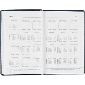 Ежедневник датированный 2026, синий,А6, 100х150 мм,336 стр,Agenda