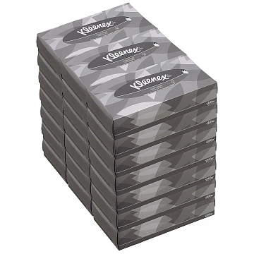Косметические салфетки Kimberly-Clark Kleenex 100шт, 21.5х18.6см, 2 слоя, белые