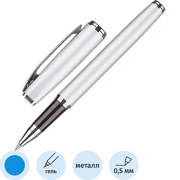 Ручка гелевая Attache Selection Elegance,сереб.корп ,синий,футляр