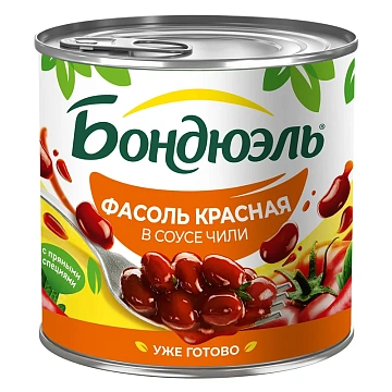 Фасоль красная Бондюэль в соусе Чили, 400г