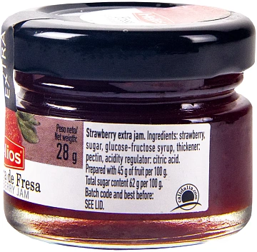 Конфитюр Helios Клубника, 28г х 24шт, стекло