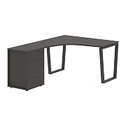 Стол эргономичный с тумбой EVCET 1318(L) Мокко/Мокко 1360х1880х750 EDIS