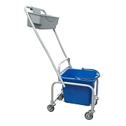 Тележка уборочная Eco-Force 1x20л, без отжима, ведро синее, 21EF/4 с лотком для химии, пластик