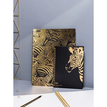 Бизнес-тетрадь Attache Selection Zebra А4,96л,кл,спир,пластик,тон.бл