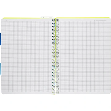 Бизнес-тетрадь А4,140 л,пласт обл, с разд,спир,ATTACHE FANTASY,салат