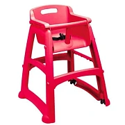 Детский стул для кафе Rubbermaid Sturdy Chair красный, пластиковый, с антибактериальной защитой, R050837