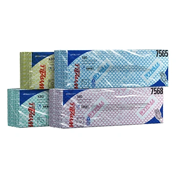 Протирочные салфетки Kimberly-Clark WypAll Х80 7565, листовые, 25шт, 1 слой, синие