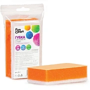 Губка Fun Clean двухсторонняя, абразив+искусственная замша, 4х14,5х7,5см