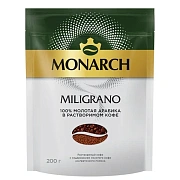 Кофе молотый в растворимом MONARCH 'Miligrano' 200 г, сублимированный, 8052484