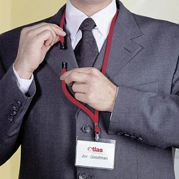 Держатель для бейджа с зажимом Durable серый, 44см, 10 шт/уп, 8119-10