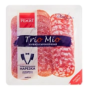 Колбаса Trio Mio ассорти сырокопченое нарезка, 100г