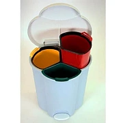 Комплект для раздельной утилизации Rubbermaid Trio 2х17л, 1х6л, трехсекционный, белый, R050509