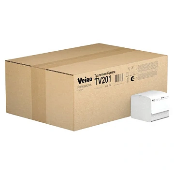 Туалетная бумага листовая Veiro Professional Comfort 2 слоя, 250 листов, белая, TV201