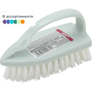 Щетка для одежды/обуви, большая, 9х14х6 см, пластик, цвет ассорти, 'Утюжок', YORK, 40010