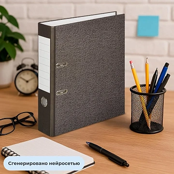 Папка-регистратор без мет.уг. 75мм,мрам ч/б,10шт,бум/бум,крам.к