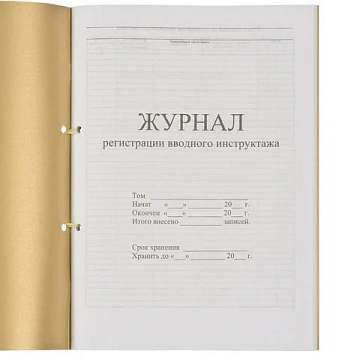 Журнал регистрации вводного инструктажа, 32 л., сшивка, пломба, обложка ПВХ, 130204