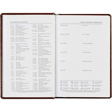 Ежедневник недатированный коричневый,А6,100x150, 320стр,Agenda