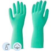 Перчатки латексные КЩС, сверхпрочные, плотные, хлопковое напыление, размер 8,5-9, L (большой), зелен