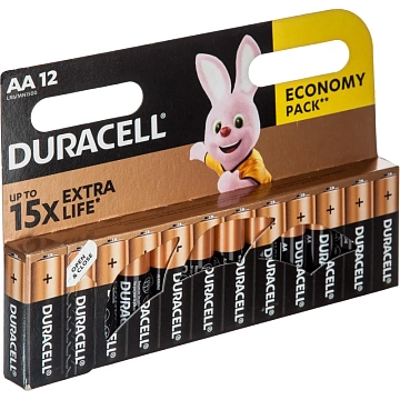 Батарейка Duracell Basic AA LR6, 1.5В, алкалиновые, 12шт/уп