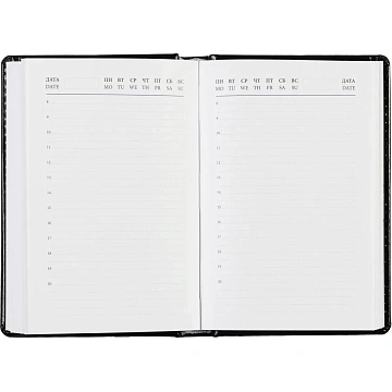 Ежедневник недатированный черн, А6, 100x150, 320стр, Agenda