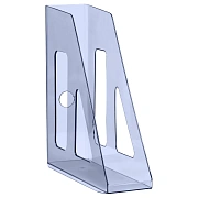 Лоток для бумаг вертикальный СТАММ 'Актив', тонированный голубой, ширина 70мм