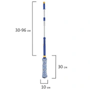 Швабра самоотжимная, скручивающийся отжим, МОП из микрофибры, телескопический черенок 96 см, LAIMA,