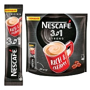 Кофе растворимый порционный NESCAFE '3 в 1 Крепкий', КОМПЛЕКТ 20 пакетиков по 14,5 г, 12460873