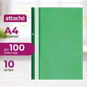 Скоросшиватель пластиковый А4 с перф-цией на кор.зелен.пласт.10шт/уп Россия