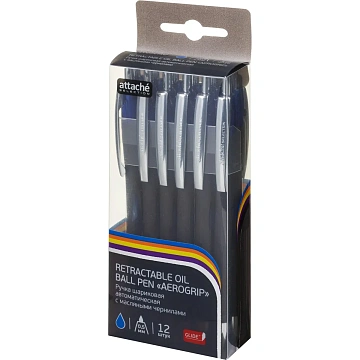 Ручка шариковая автомат. Attache Selection GlideAerogrip 0,5,син