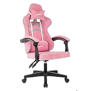 Кресло компьютерное BRABIX 'Shooter GM-123', 2 подушки, ткань, розовое/серое, 533213