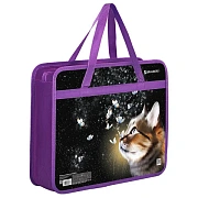 Папка на молнии с ручками BRAUBERG А4, 1 отделение, пластик, 80 мм, 'Dream cat', 270868