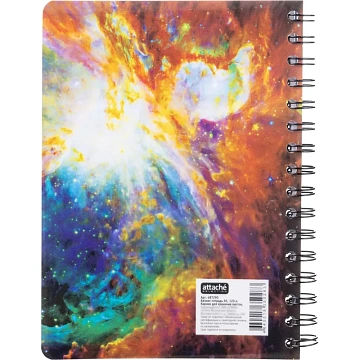 Бизнес-тетрадь 120л,А5,Space Galaxy,210х152мм,70квм,белый,карман