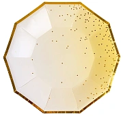 Тарелка одноразовая Fiolento бумажная желтое золото 18см, 6шт