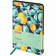 Блокнот МАЛЫЙ ФОРМАТ (100х150 мм) А6, BRAUBERG VISTA 'Lemon Story', под кожу, гибкий, срез фольга, 80 л., 112096