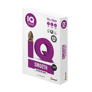 Бумага IQ 'Smooth', А4, 160г/м2, 250л., 170%