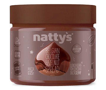 Паста Nattys шоколадная молочный шоколад-фундук, 325г