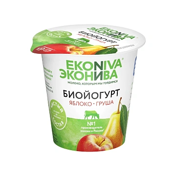 Биойогурт Эконива с яблоком и грушей 2.8%, 125г