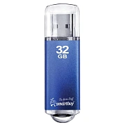 Флеш-диск 32 GB, SMARTBUY V-Cut, USB 2.0, металлический корпус, синий, SB32GBVC-B