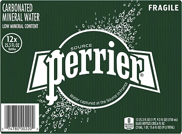 Вода Perrier минеральная газированная, 750мл x 12 шт