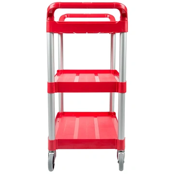 Тележка сервисная Rubbermaid г/п 90.7кг, 3 яруса, открытая, красная, FG342488RED