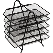 Лоток горизонтальный Attache 5секций сборн металл сетка 295х355х370мм черн