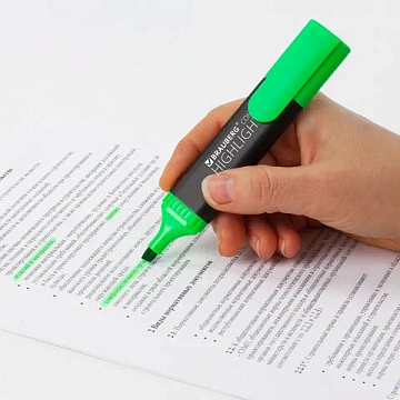Текстовыделитель BRAUBERG 'Contract', ЗЕЛЕНЫЙ, линия 1-5 мм, 150390